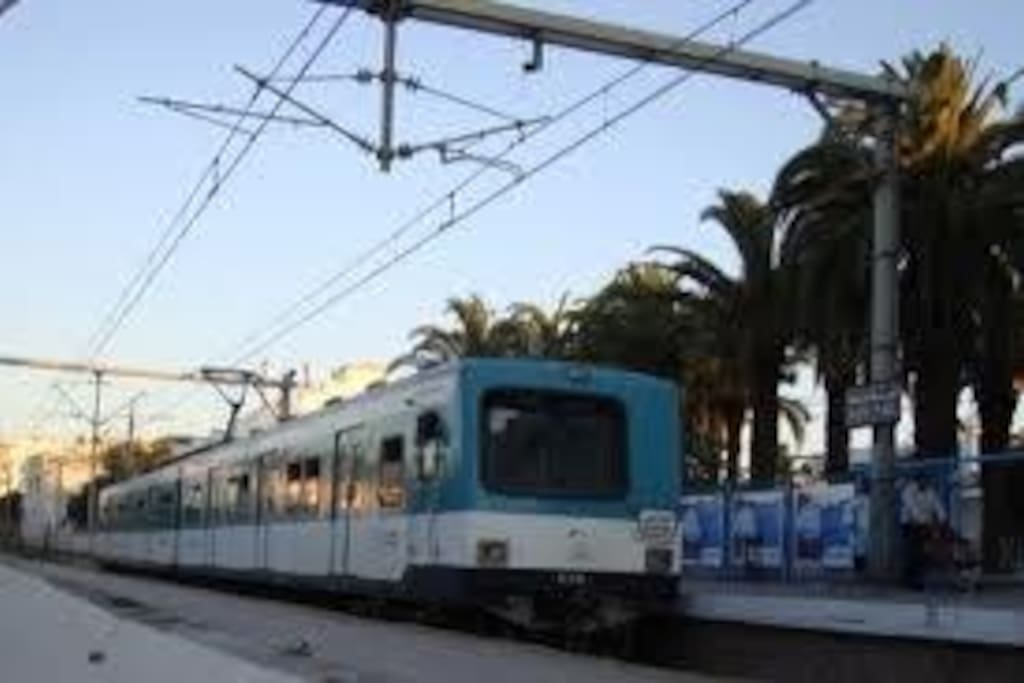 Commuter train - within short walking distance