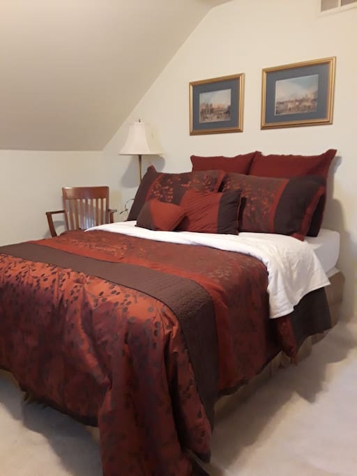 Comfortable full bed, new dressing,& cervical pillow available