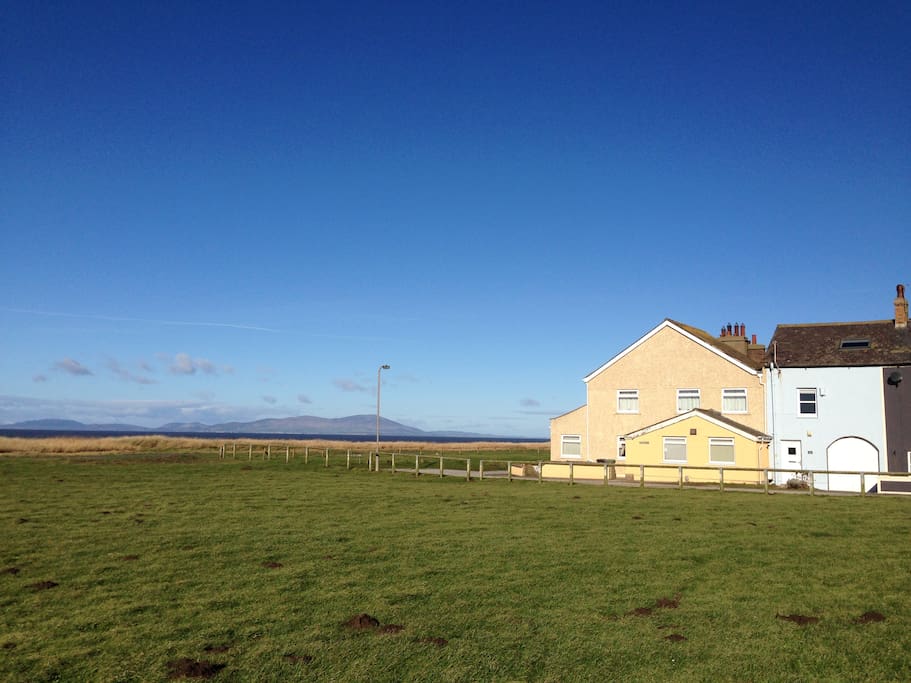 Aloft is only a few steps from the beach and its wonderful view of the Scottish hills over the Solway