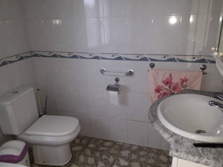 Este es el bano principal con ducha.