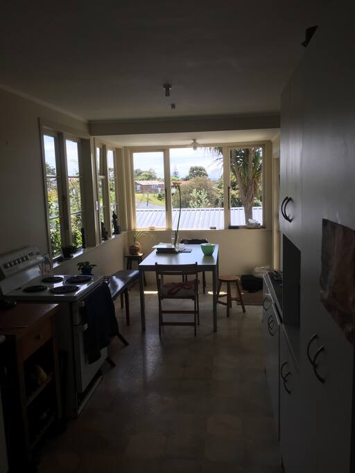 The kitchen, spacious and filled with light