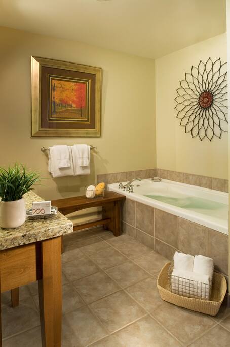 Relax in the luxurious jetted tub