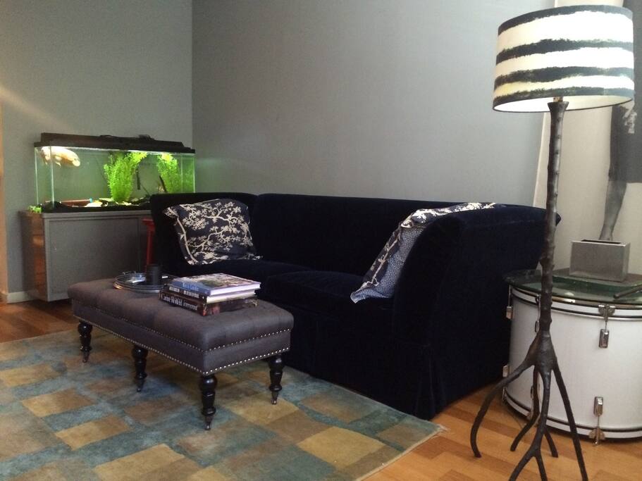 Cozy living room with Air Conditioning.