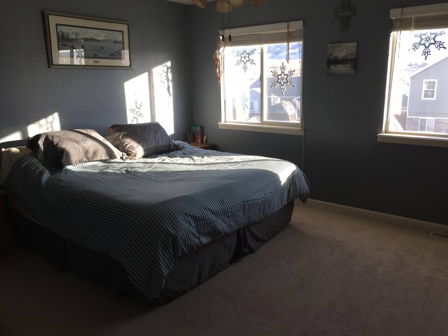 Master bedroom with private bathroom. King Size