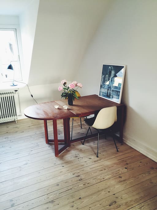 Dining table and wooden floors