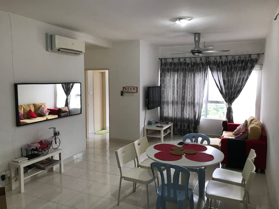 Living room with TV & dining table