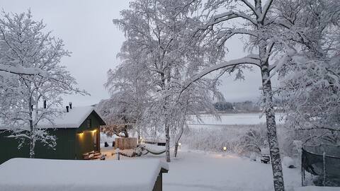 Cozy tinyhouse by the lake with an outdoor jacuzzi