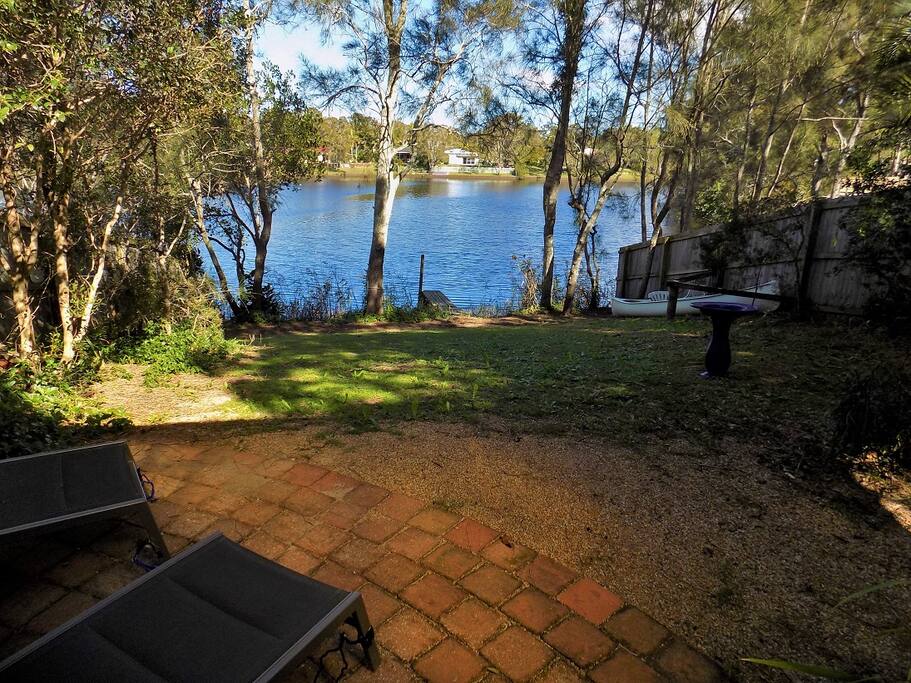 Back garden on riverfront