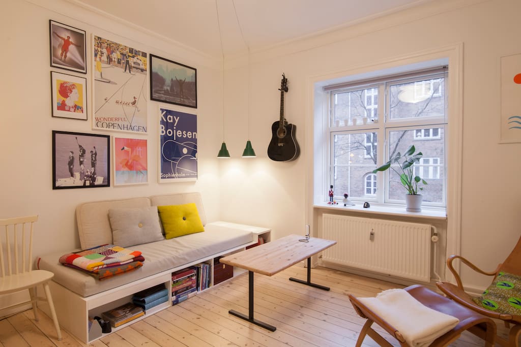 The living room with the custom made sofabed