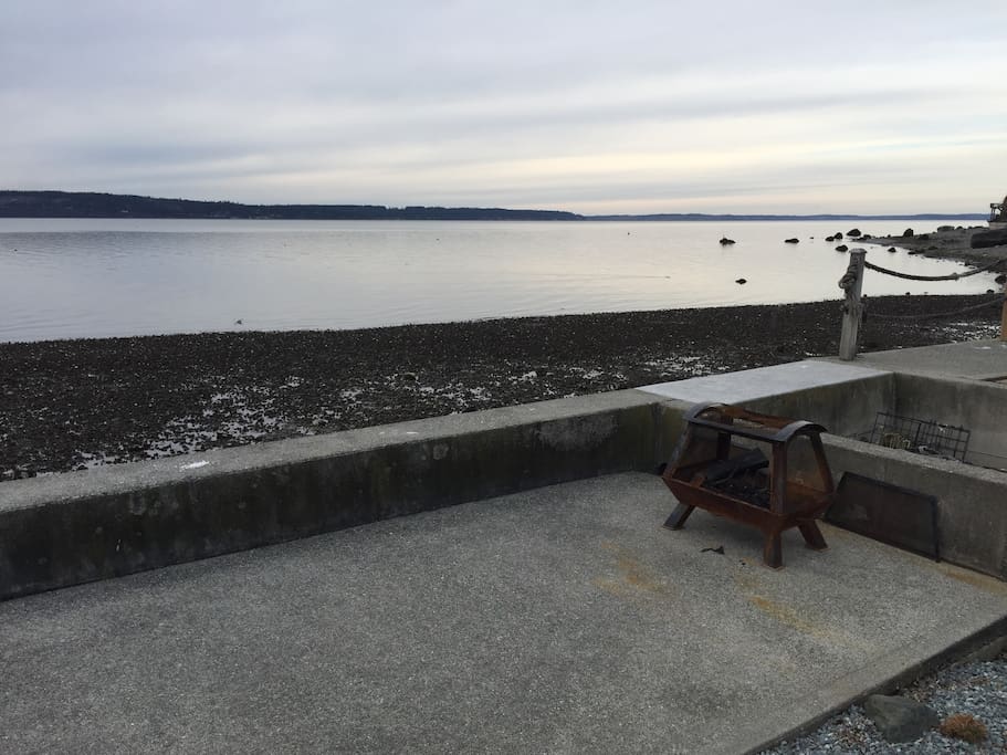 Standing on the bulkhead, looking Northwest towards Penn Cove on Whidbey Island