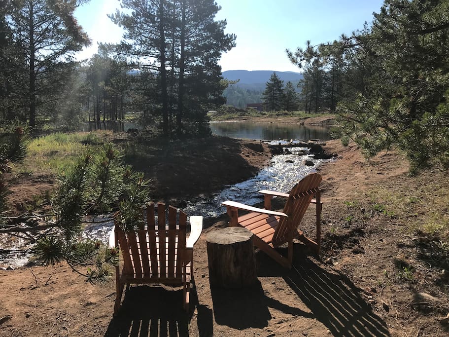 Relax out back with your favorite beverage, and enjoy the sounds of nature! Kids can let their imagination run wild, playing and building in the stream.