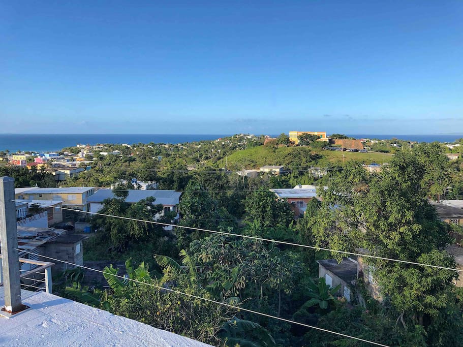 View of the fort, the Big Island and Culebra from our roof terrace.