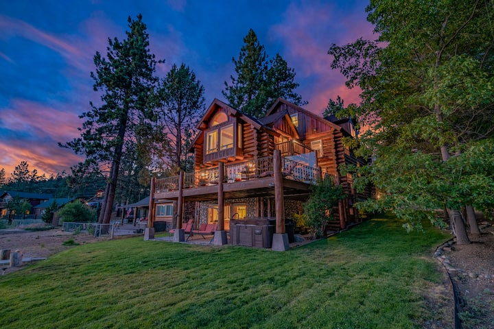 4 Story 6000 Sqft Log Cabin W Dock Big Bear Lake Cabins For Rent In Fawnskin California United States