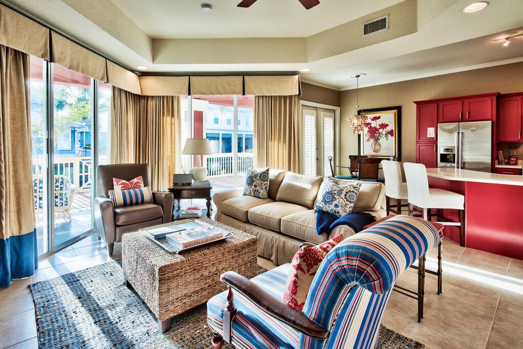 This open floorplan has high