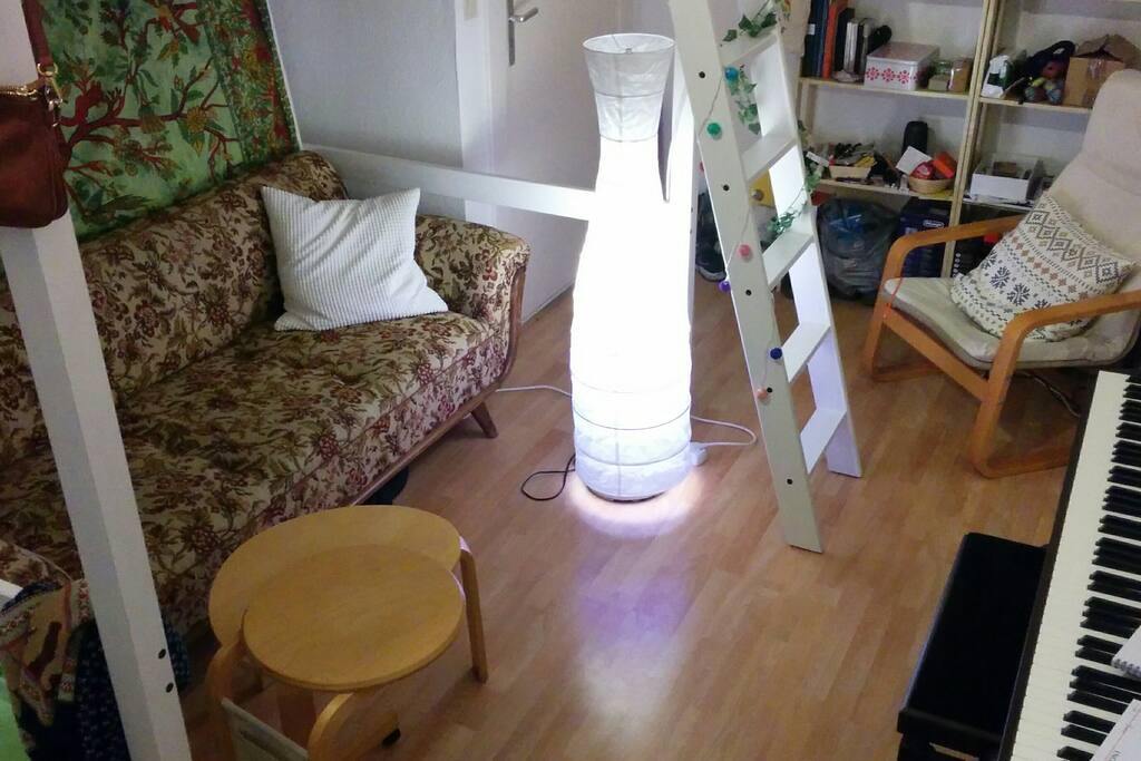 The room has its own 'little living room'
