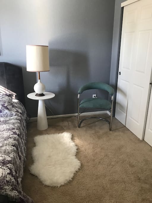 Chair and foldaway desk table.