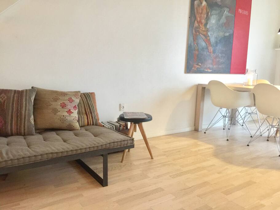 We have a nice daybed in our kitchen so you can relax.