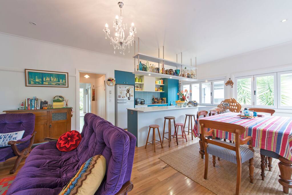 Our open planned kitchen and lounge room.