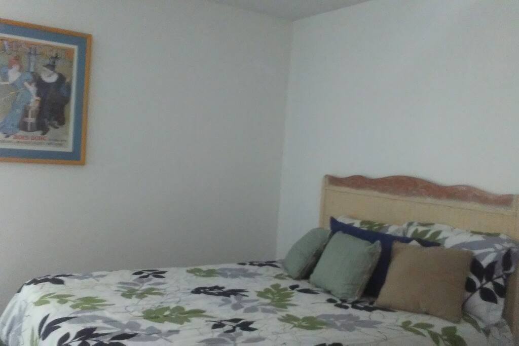 guest room number 2 full bed dresser and closet more suitable for 1 guest but 2 can be quite cozy .