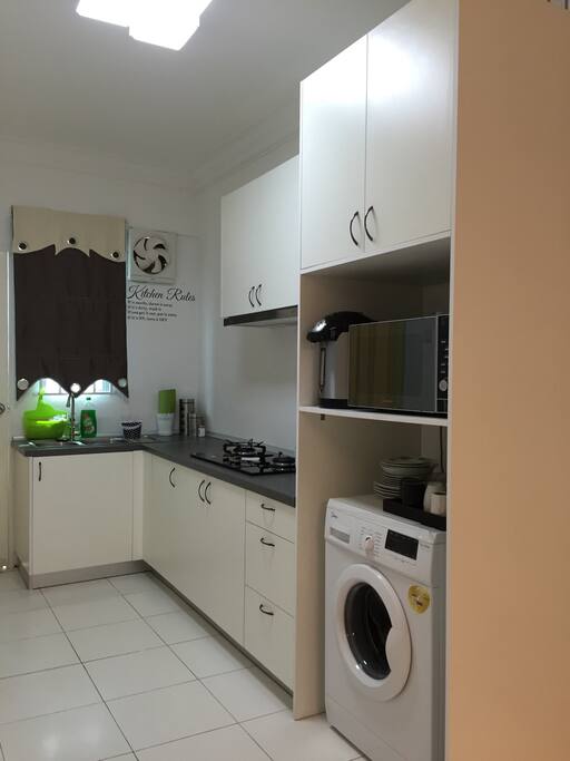 Kitchen and laundry. Airbnb's guest is allow to use as long as they can keep clean.