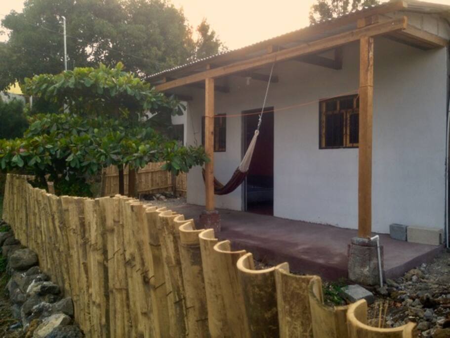 Bamboo fenced tiny house. No noise here, just birds.