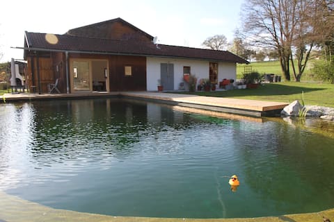 Modern guest house right on the swimming pond