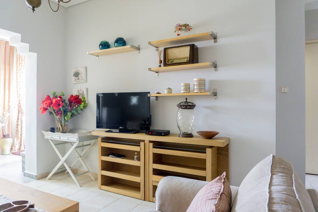 The TV in the living room