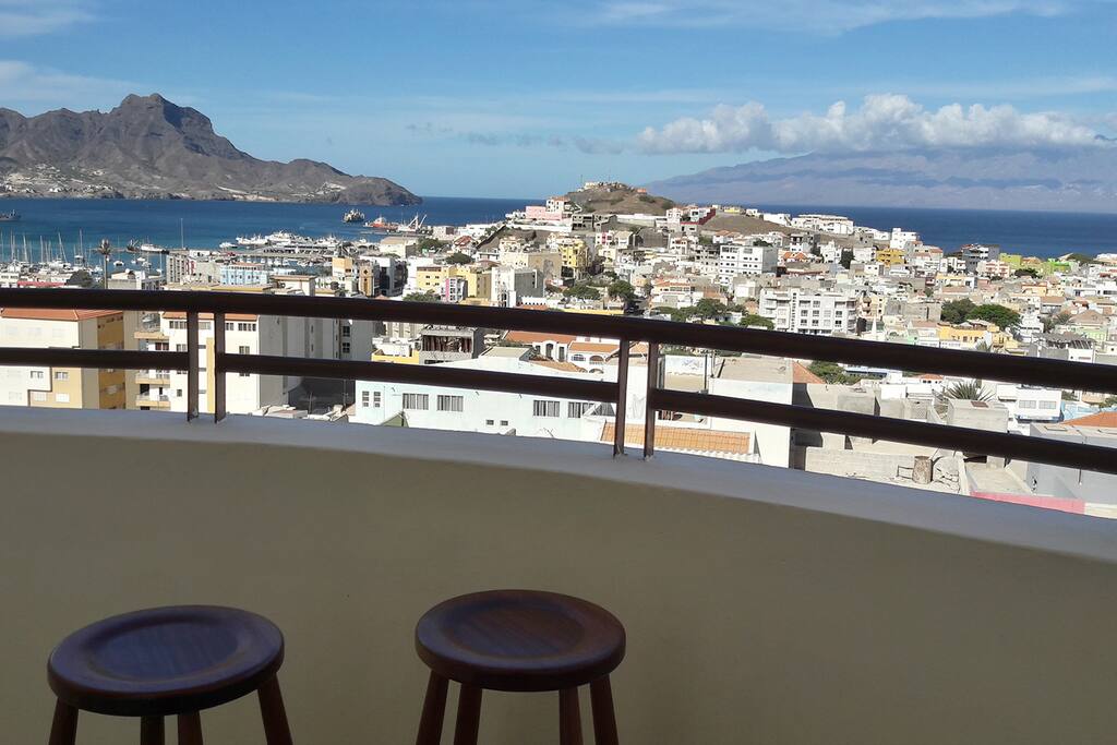 View from balcony over the city and Monte Cara