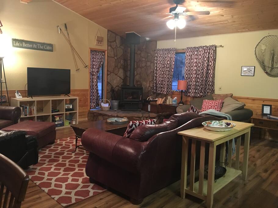 Tongue and groove ceiling. Wood trim central heat and air and ceiling fans in all rooms for your comfort