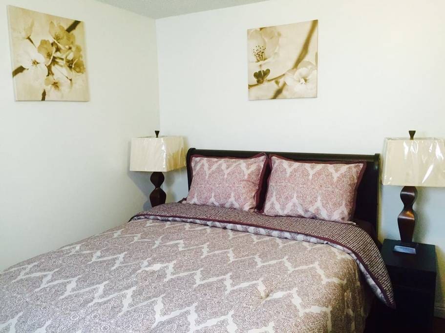Bedroom and Queen-sized Bed