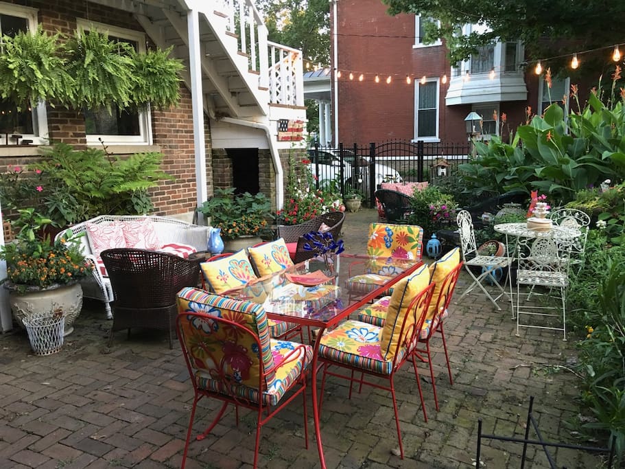 The garden patio offers a tranquil, beautiful place to relax and enjoy your stay.
