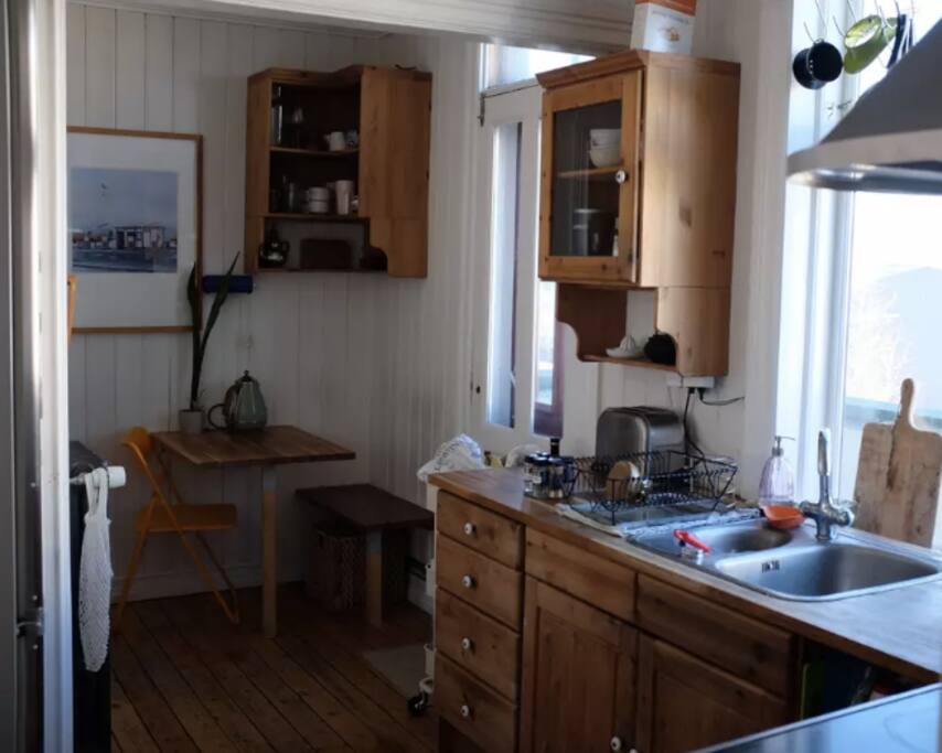 the kitchen