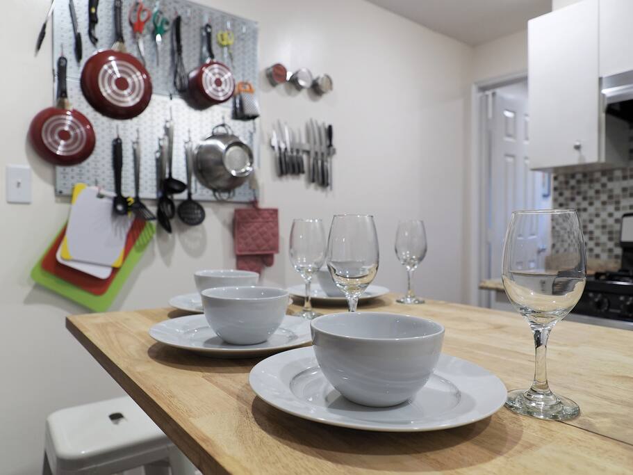 Kitchen is fully stocked with everything needed for a full meal!