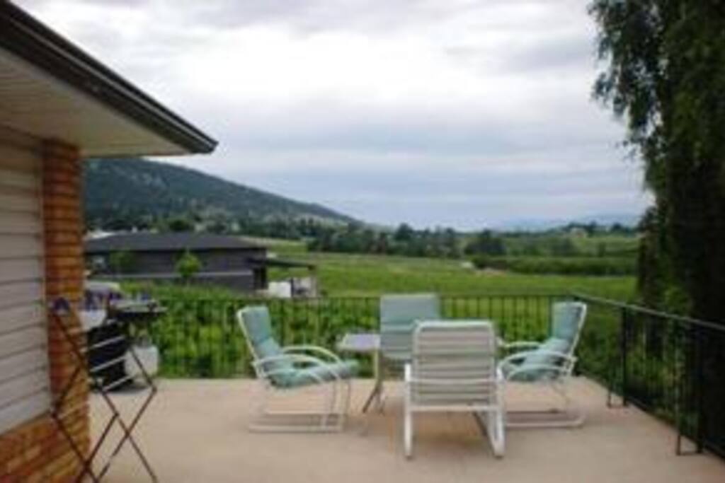 BBQ/ deck surrounded by the Okanagan view
