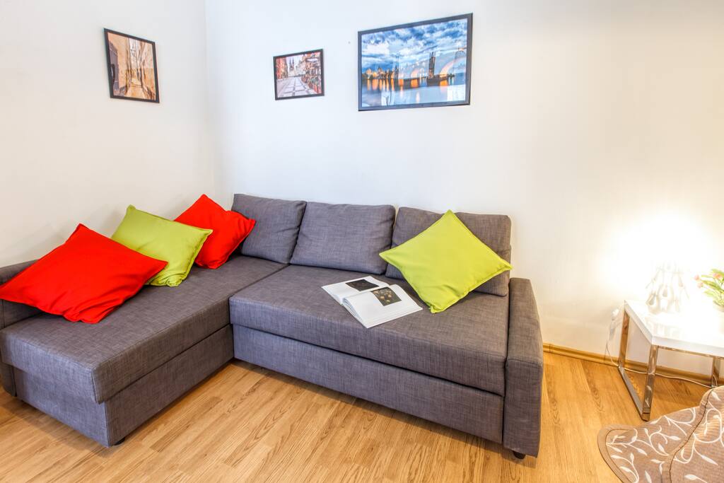 Bedroom №1: with king-size bed for two person and foldout sofa for two person.
