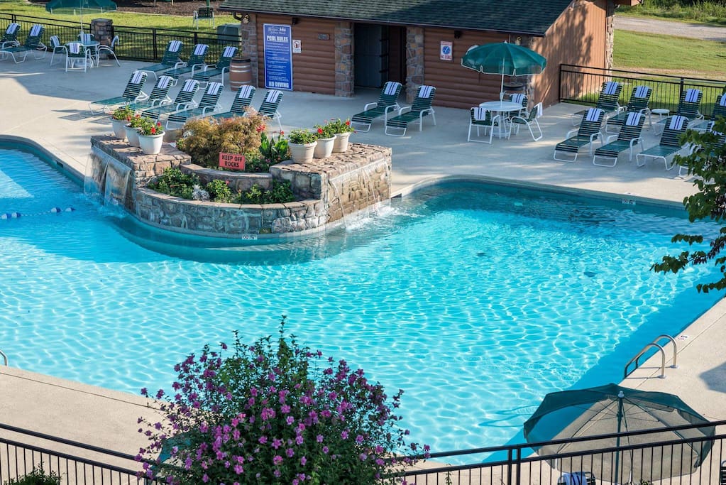 One of 14 on site pools.
Several with Tiki bars, and BBQ areas.