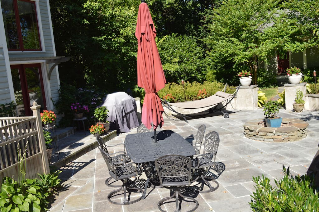 The patio outside your door. Let us know if you want to use the fire pit!