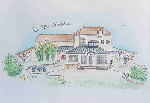 Le Clos Marlottin, in a large beautiful property