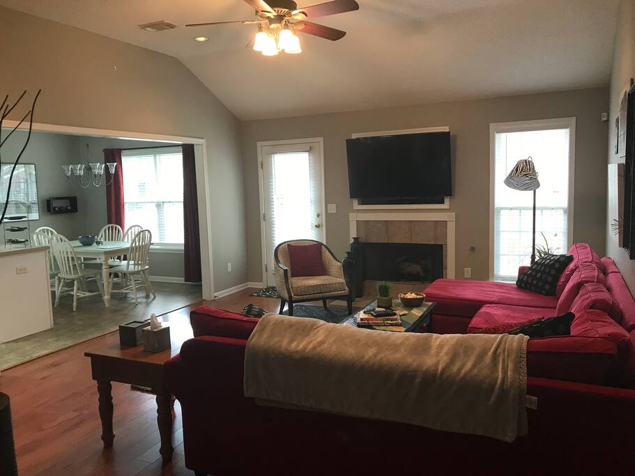 Living Area with Smart TV, cable, and Bluray player