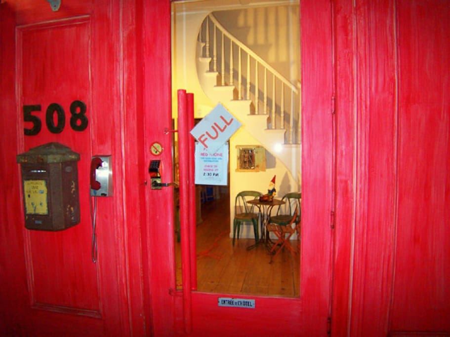 You can't miss our red painted front porch
