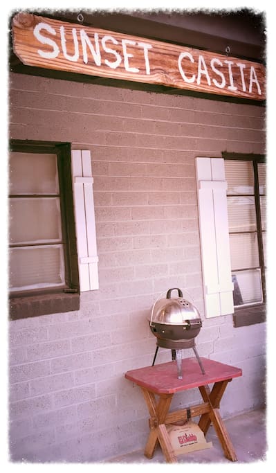 Charcoal Grill available for outside cookouts under a covered porch. Those who do need to smoke are welcome to out on the porch.