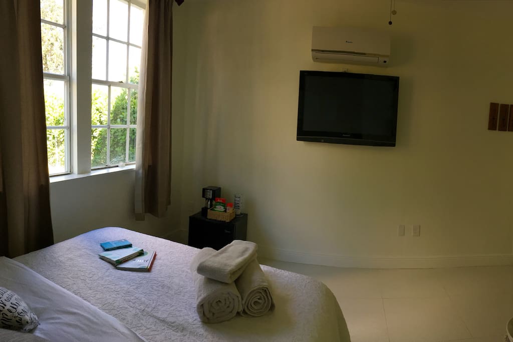 Flat screen TV with Cable service & DVR to record your favorite shows and watch them when you come back