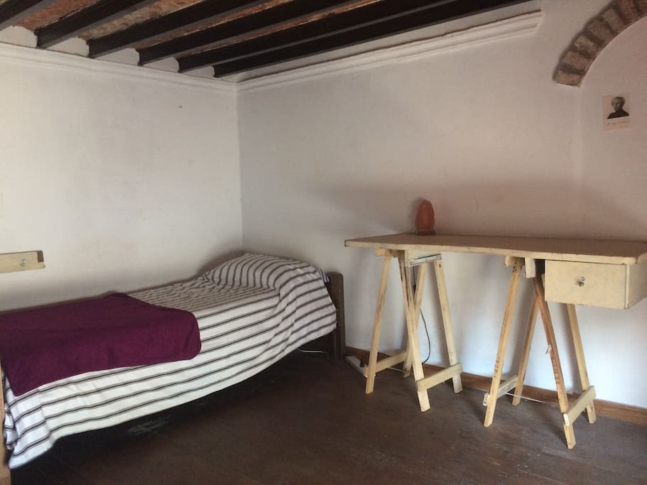 The available attic room with a single bed