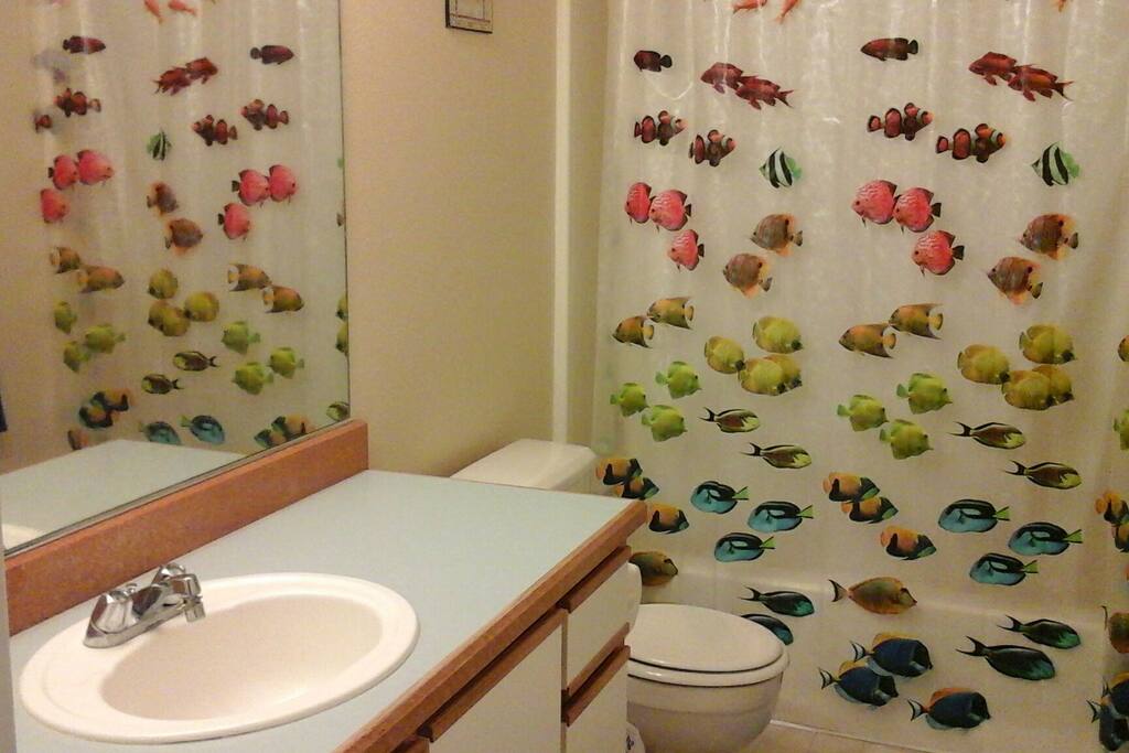 Private bath with tub.