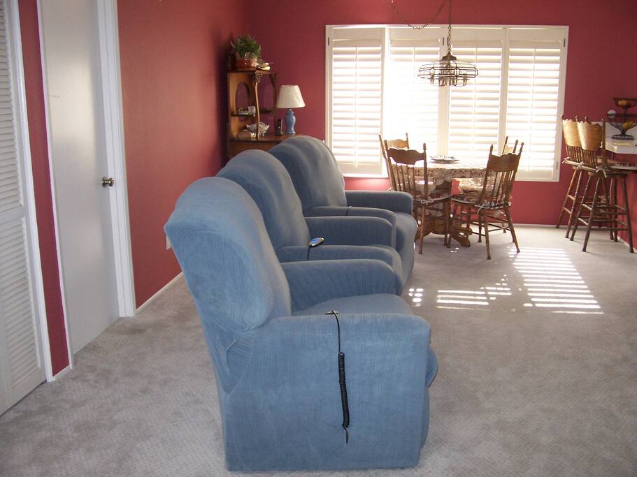 TV room with reclining lift chairs