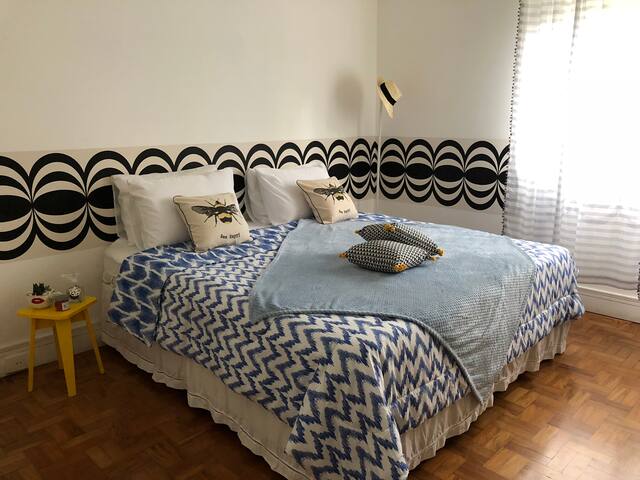 Light & airy bedroom with private bathroom