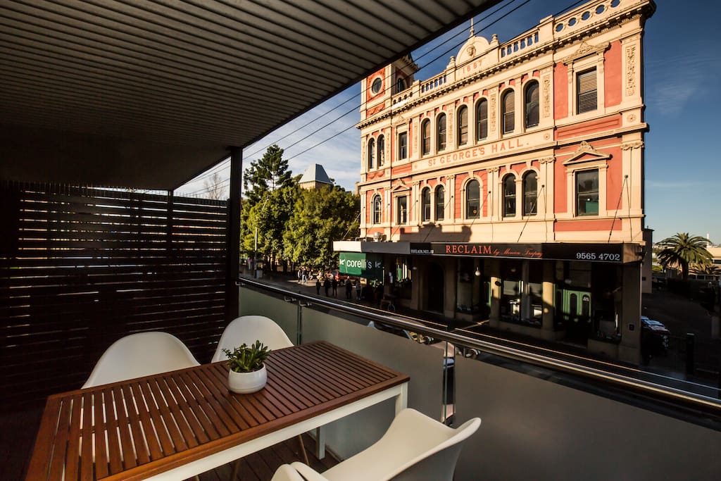 Sunset view of King Street from the balcony