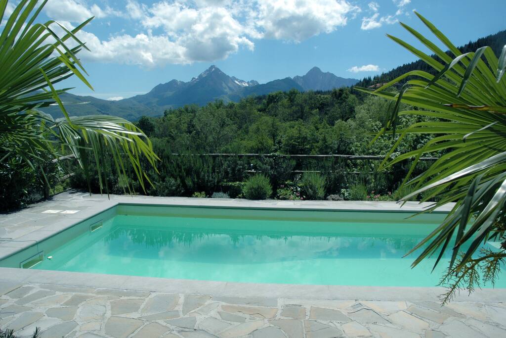 View of mountains from pool terrace