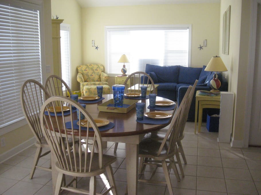 Enjoy the eating area and comfortable family room