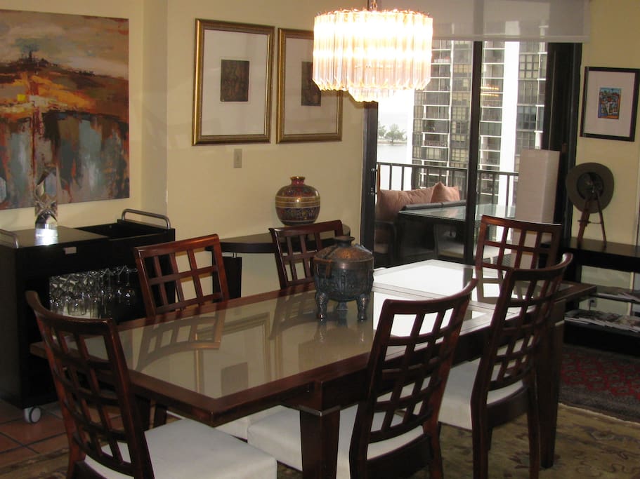 Dining table, can seat up to 8 people